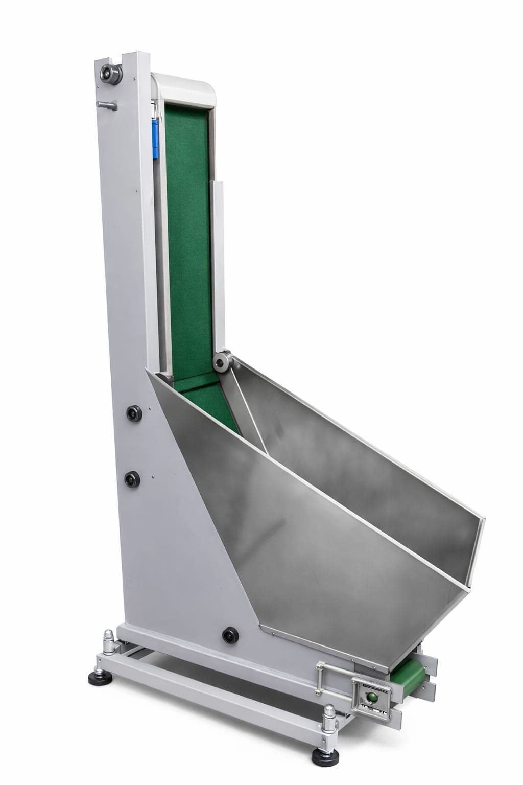 Esteira elevatória automática com reservatório em inox